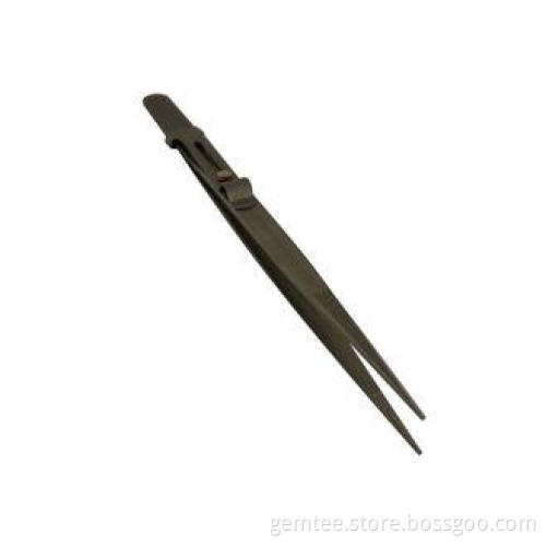 Titanium alloy Jewelry Tweezers with Groove and Lock and Ex